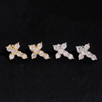 Hip Hop Style Moissanite Cross Earrings