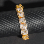 New Design Fashion 13mm Baguette CZ Diamond Cluster Tennis Chain