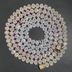 Luxury Oval Diamond 18k Gold Plated Cuban Link Chain