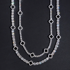 Black Clover Moissanite Tennis Chain