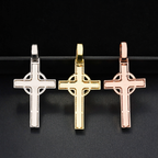 Cross Moissanite Diamond 18k Gold Plated Pendant