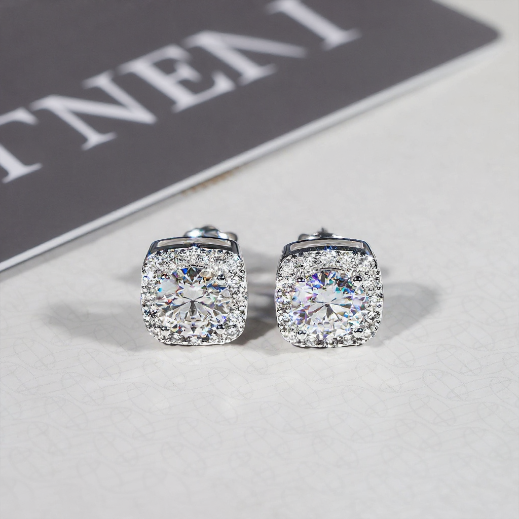 New Arrivals Hip Hop Moissanite Earring 18K Gold