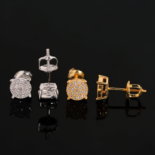 Hip Hop Iced Out Moissanite Stud Earrings