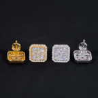Iced Out Square Moissanite Earrings