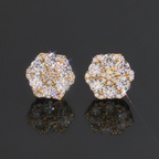 ZUANFA Cluster Moissanite Flower Earrings