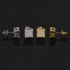 Hip Hop Square Moissanite Stud Earrings