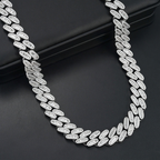 Round Cut Three Rows 16mm Moissanite Cuban Link Chain