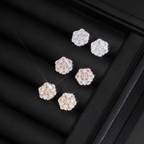 ZUANFA Cluster Moissanite Flower Earrings