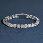 Zuanfa 6MM Moissanite Cluster Tennis Bracelet