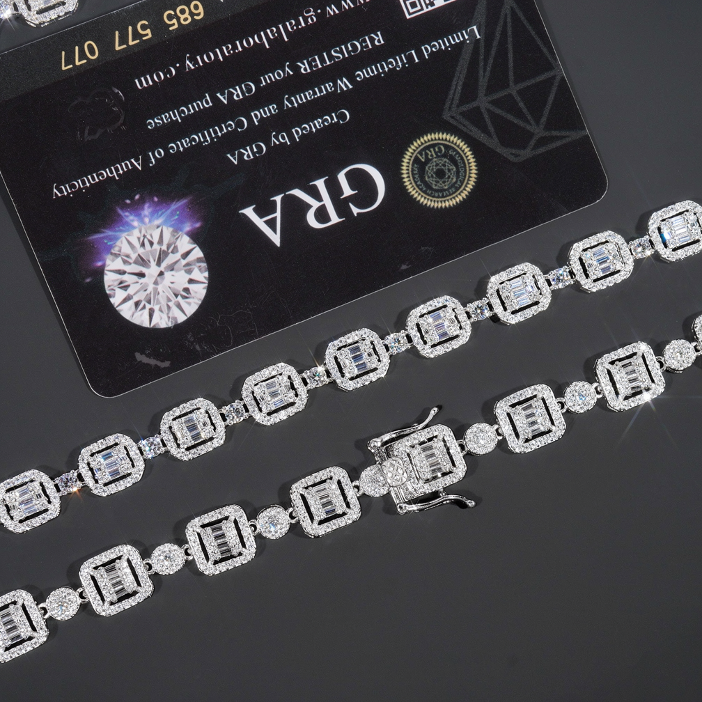 Iced Out Jewelry GRA Certified Moissanite Diamond 8MM Cuban Link Chain