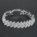 15MM Thorns Baguette Moissanite Cuban Link Bracelet