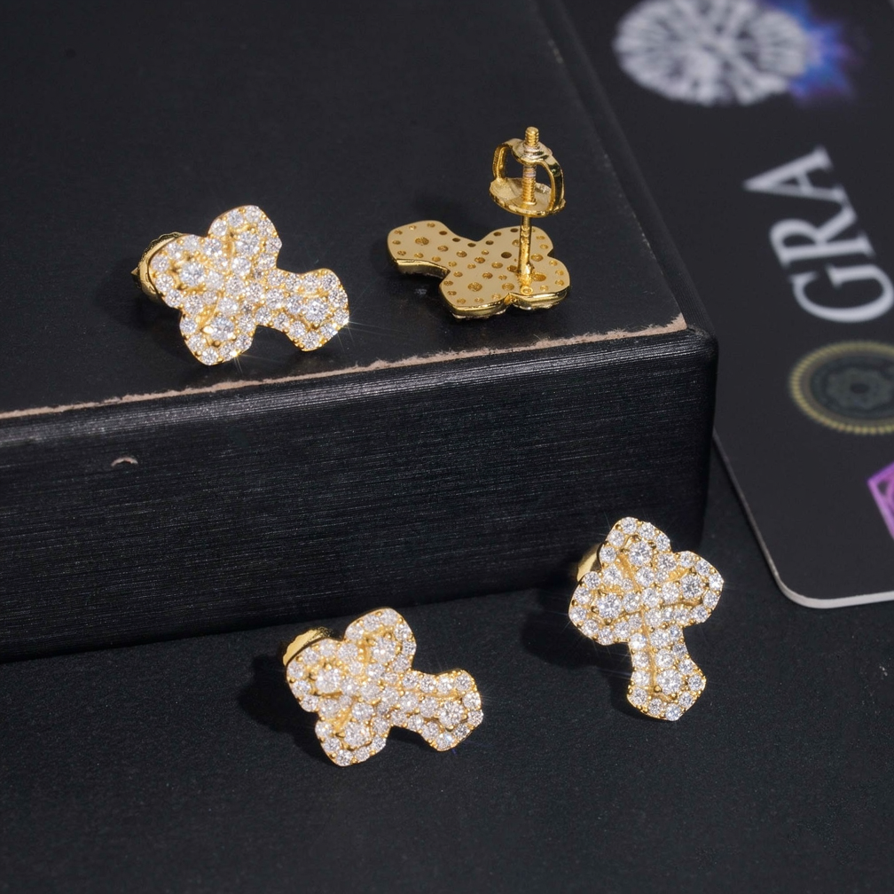 Zuanfa Religious Moissanite Cross Earrings