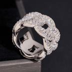 Hip Hop Moissanite Eternity Cuban Ring
