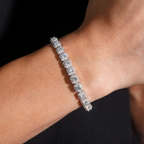 Zuanfa 6MM Moissanite Cluster Tennis Bracelet