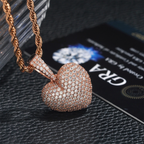 Iced Out Small Heart Moissanite Pendant