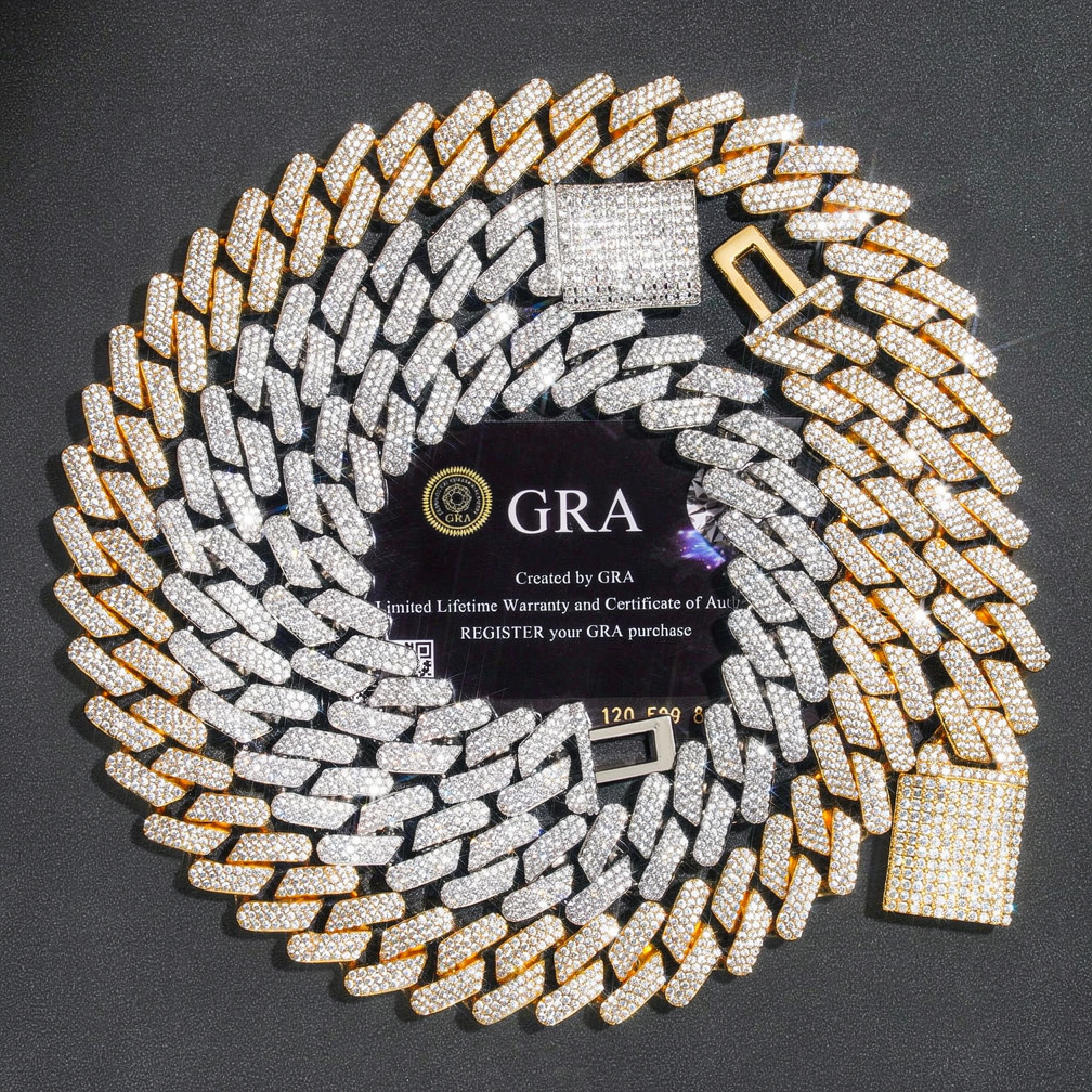 Heavy Solid 18k Gold Plated 19mm Miami Diamond Cuban Link Chain