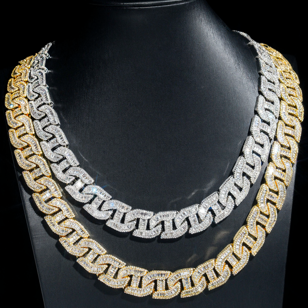 Top Quality Luxury Design 17mm Hip Hop Mens Cuban Link Chain Necklace