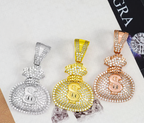 Top Quality Money Bag Moissanite Pendant 18k Gold