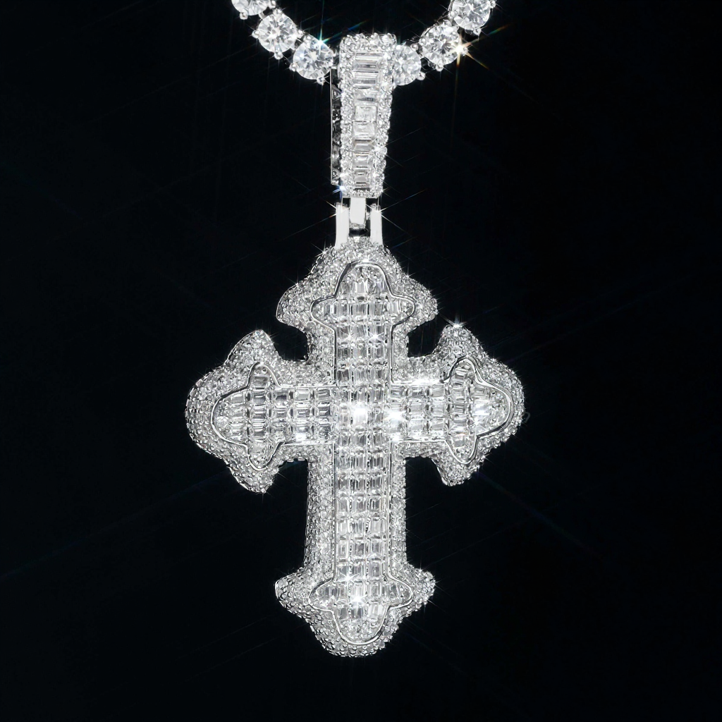 Hot Sale Luxury Hip Hop Iced Out Cross Diamond Pendant