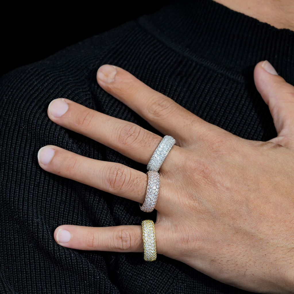 Hot Selling 925 Silver Pass Diamond Tester 5 Rows Moissanite Eternity Ring