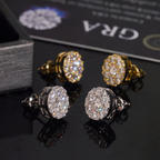 Iced Out Circle Moissanite Stud Earrings