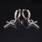 925 Silver VVS Moissanite Cross Classic Earrings