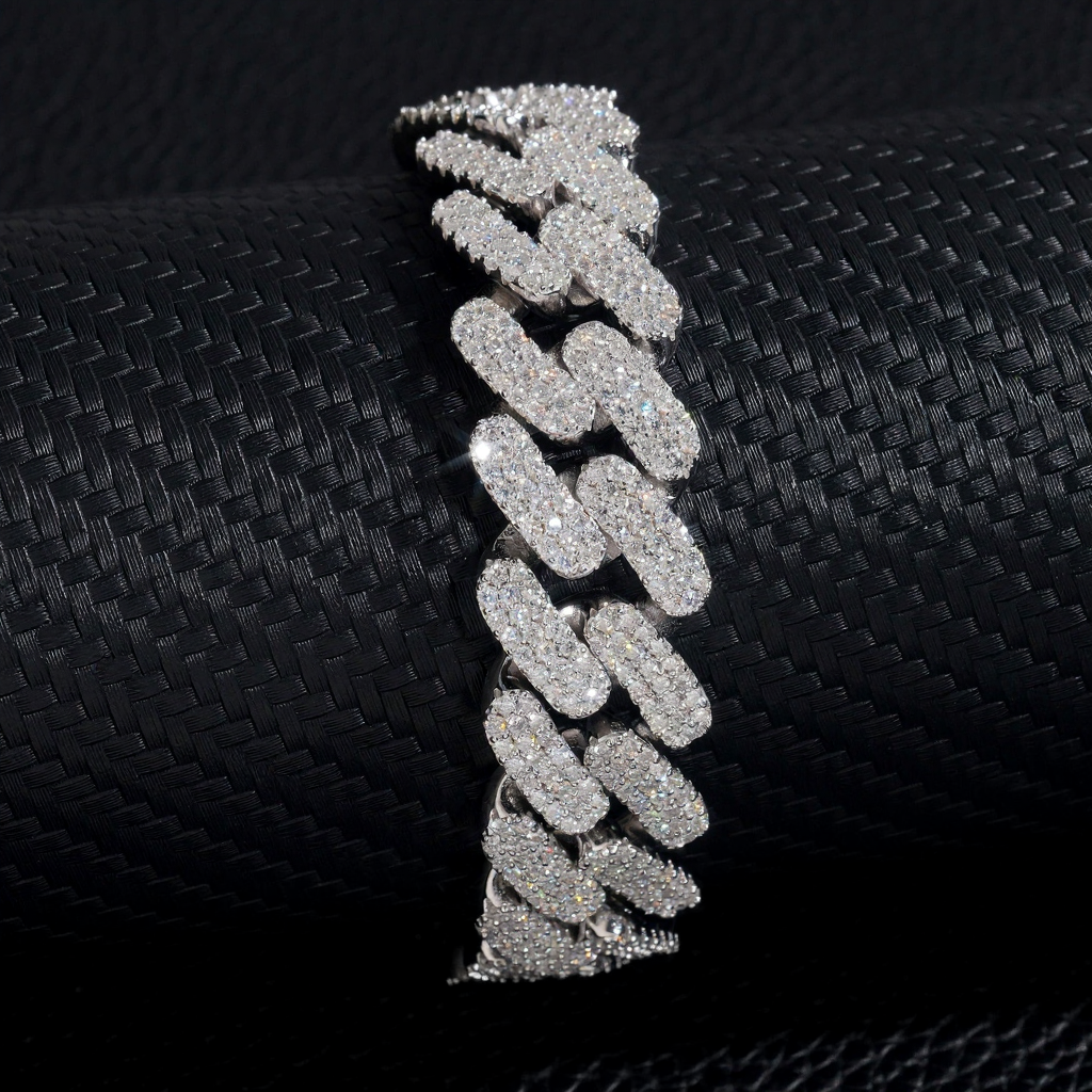Three Rows 16MM Moissanite Cuban Link Chain