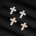 Zuanfa Religious Hip Hop Moissanite Cross Earrings