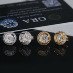 6.5mm Center Stone Bezel Setting Moissanite Earrings