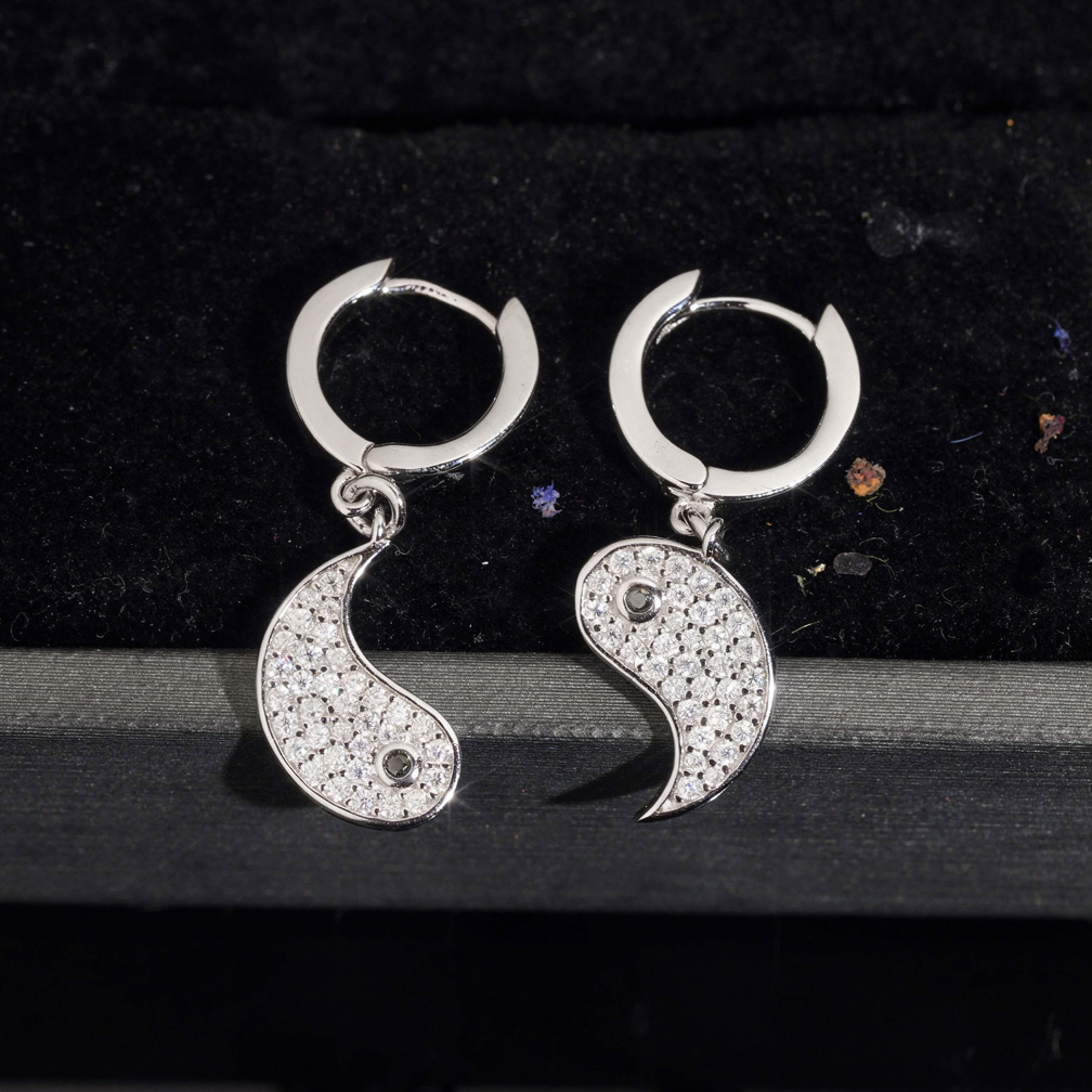 Tai Ji Moissanite Hoop Earrings