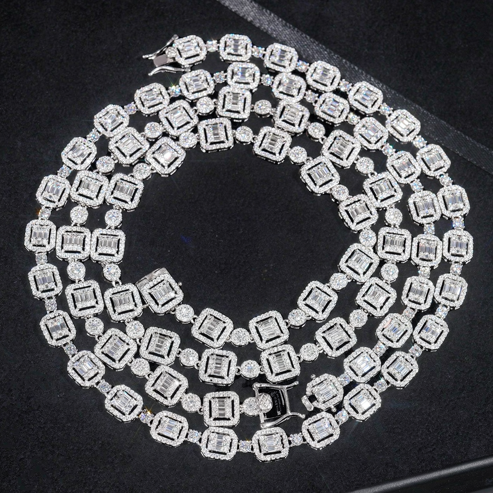 Iced Out Jewelry GRA Certified Moissanite Diamond 8MM Cuban Link Chain