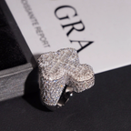 Iced Out Cross Moissanite Ring