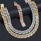 Top Quality Luxury Design 17mm Hip Hop Mens Cuban Link Chain Necklace
