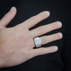 Iced Out Hip Hop Men Moissanite Ring 18k Gold