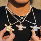 Cute Dog 18k Gold Plated Diamond Pendant