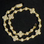 Mixed Flower 10mm Moissanite Bead Chain
