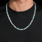 5MM Round Mixed Green Pear Cut Moissanite Tennis Chain