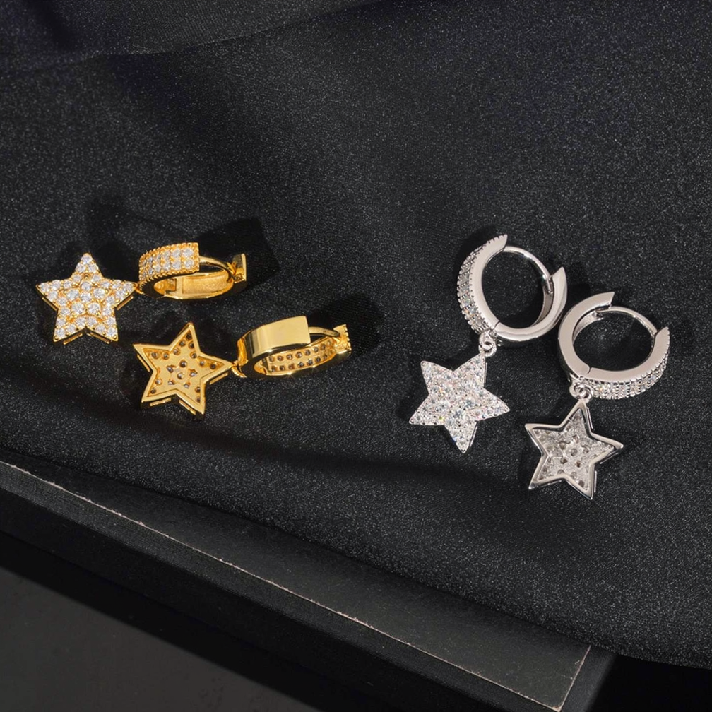 Fashion Star Moissanite Hoop Earrings