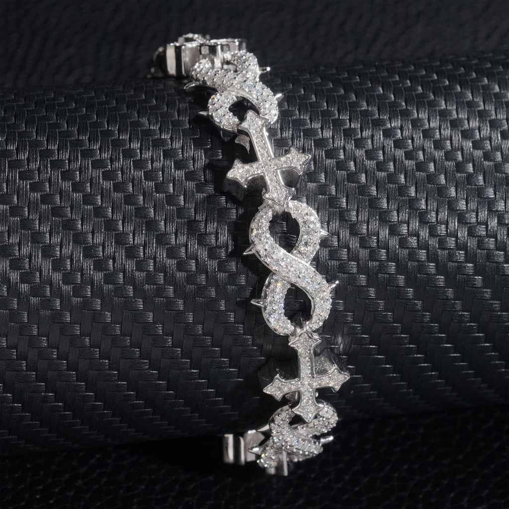 New 13MM Cross Infinity Cuban Link Bracelet