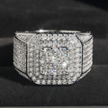 Iced Out Hip Hop Men Moissanite Ring 18k Gold