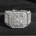 Iced Out Hip Hop Men Moissanite Ring 18k Gold