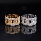 Hip Hop Moissanite Eternity Cuban Ring