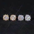 Iced Out Screw Back Moissanite Earrings