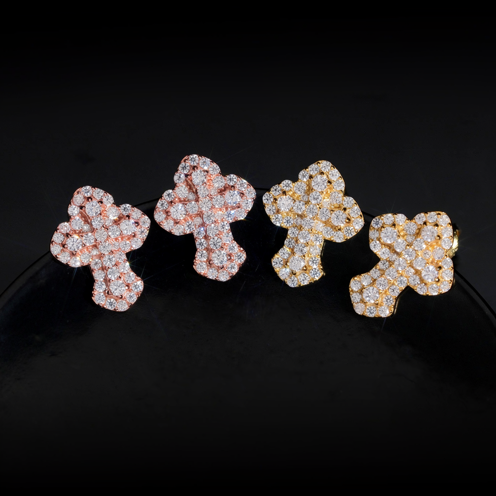 Zuanfa Religious Moissanite Cross Earrings