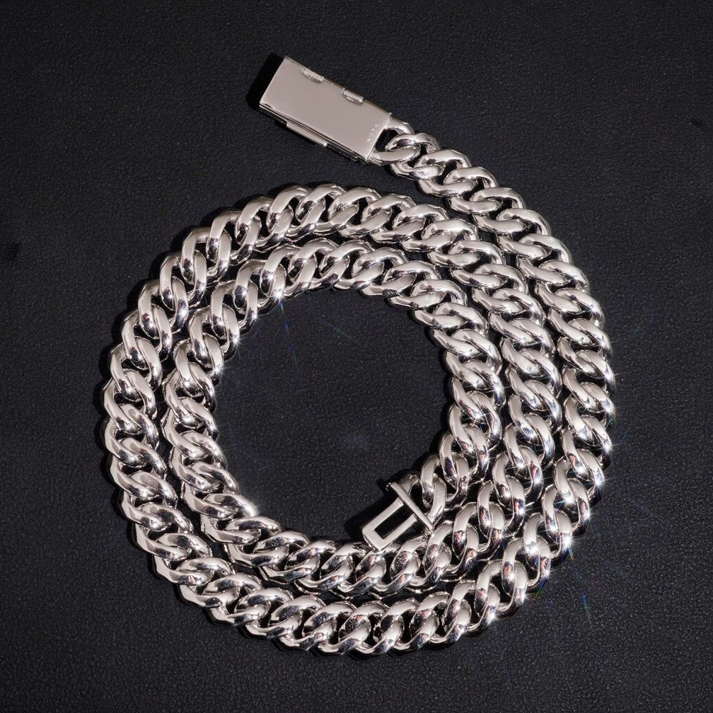 10MM 3 Rows Moissanite Cuban Link Chain