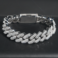 15mm Three Rows Diamond Cuban Link Bracelet