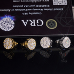 Iced Out Circle Moissanite Stud Earrings