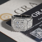 Iced Out Hip Hop Men Moissanite Ring 18k Gold