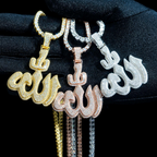 High Quality Real Moissanite Allah Pendant 18k Gold