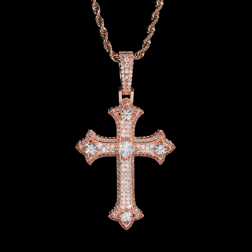 Hip Hop Iced Out Moissanite Cross Pendant